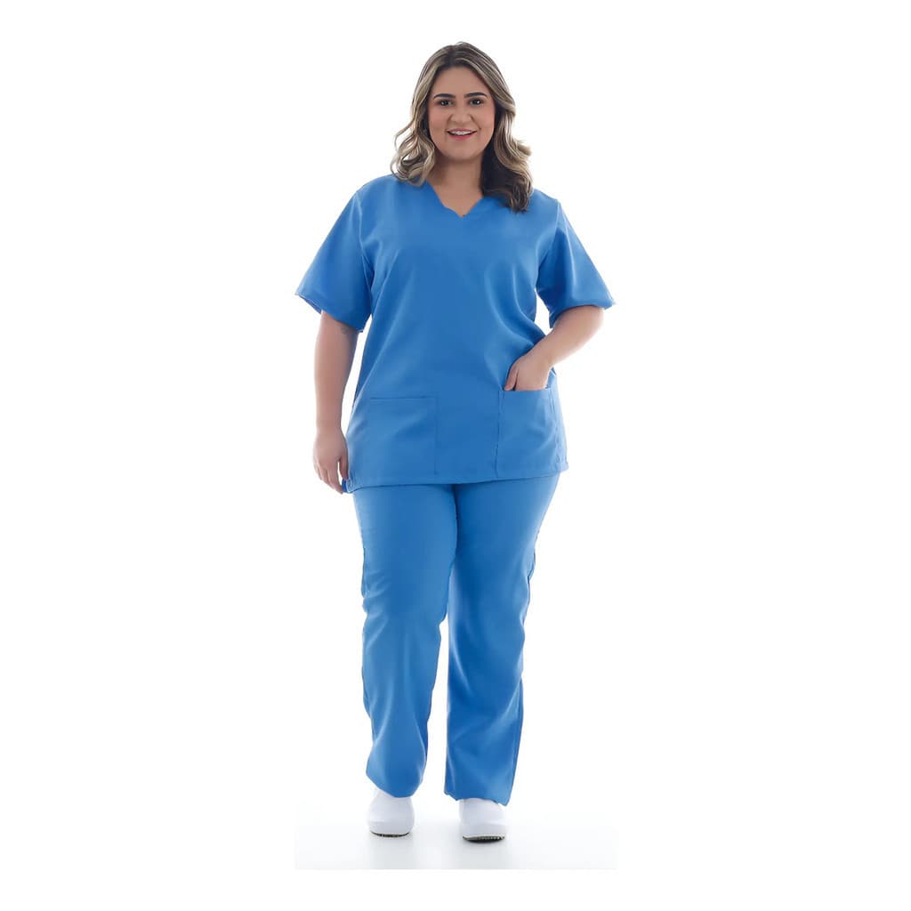 Plus Size Pijama Cirurgico Feminino Oxford Tamanho 50 A 66