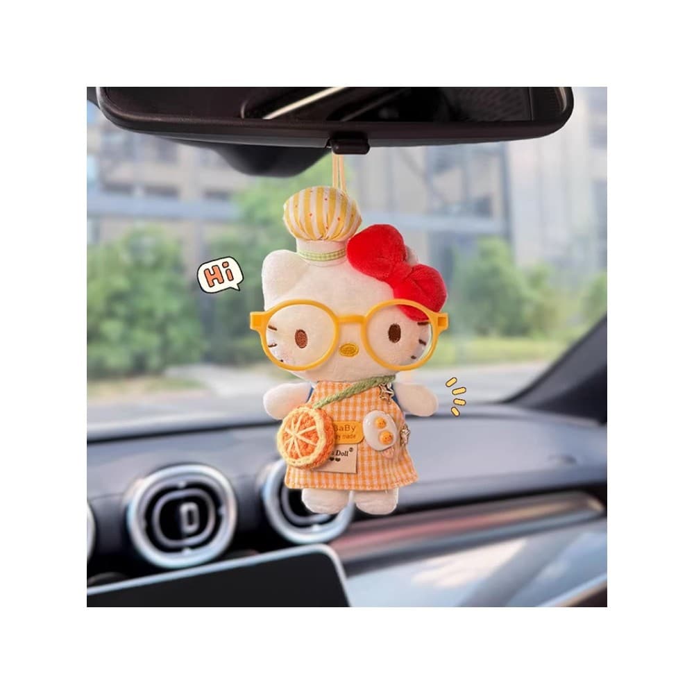 Bonito gatinho pingente de carro acessórios interiores do carro espelho retrovisor pingente bonito boneca cabide de carr