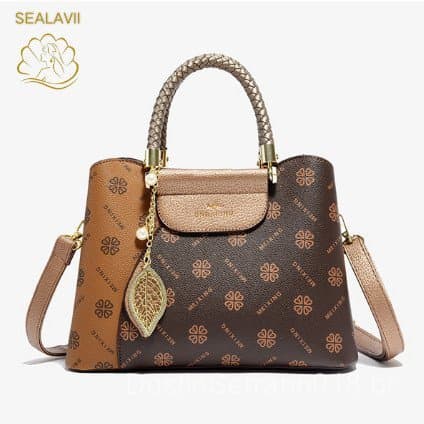 [SLM] Bolsa, bolsa de grande capacidade, simples, de nicho, em PU, transversal, elegante, bolsa feminina