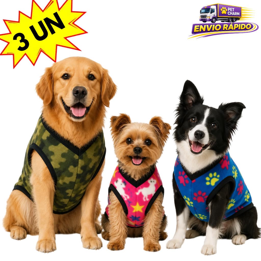 Kit 3 Roupinha N5 Para Cachorro Pequeno Médio Porte Roupa Pet Frio
