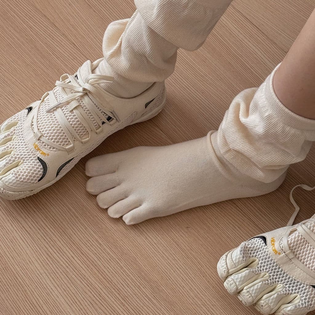 Simples bolha meias de cinco dedos japonês cor sólida bezerro meias puro algodão Split-toed pilha branco cinza meias
