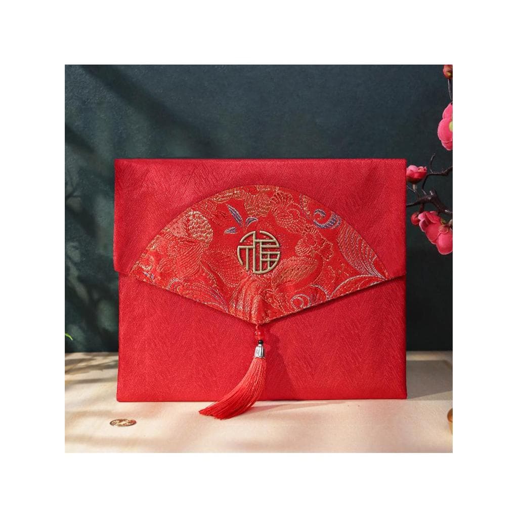 Saco Envelope vermelho de tecido 2026 novo estilo tamanho grande 50.000 6.000 100.000 grande capacidade dez mil Yuan Fu