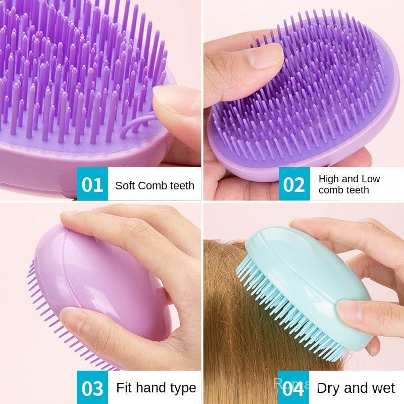 Escova de shampoo, escova de cabelo em formato de ovo, massageador de cabeça para uso doméstico, disponível em várias co