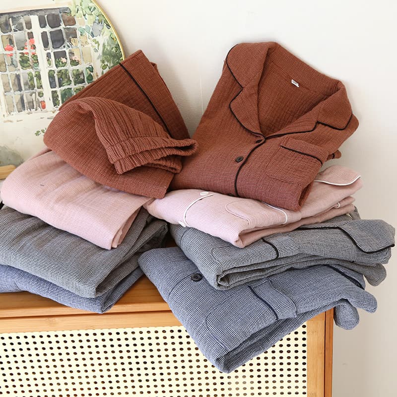 Masculino feminino casais gaze de quatro camadas High-End Homewear engrossado primavera outono estilo japonês tamanho gr