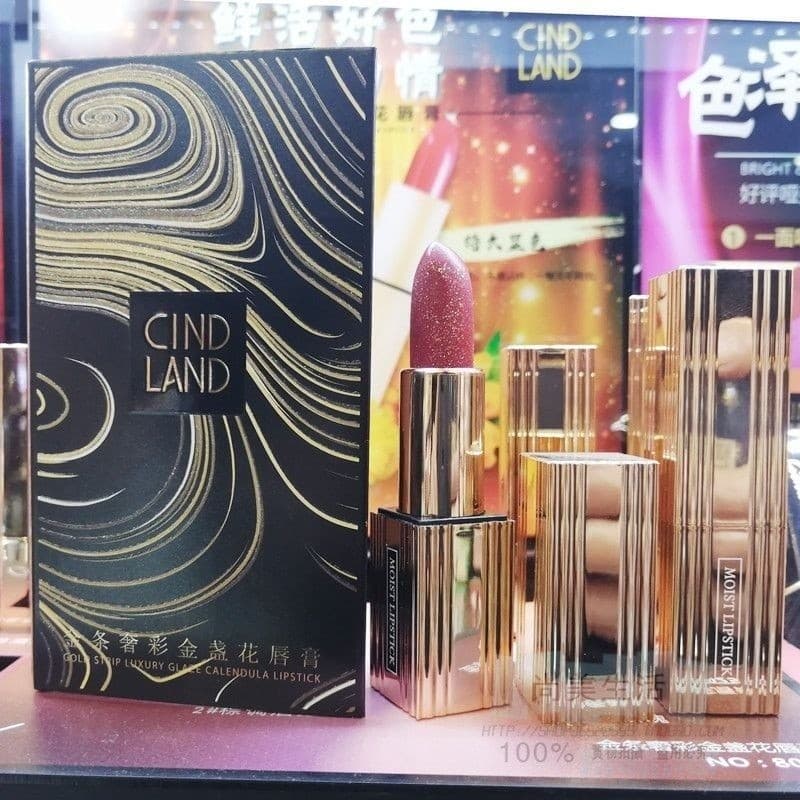 Qiandilan 8025 Batom de calêndula colorido luxuoso, um suave, suave, não preso, linhas labiais suaves