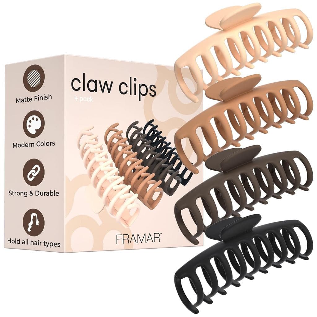 FRAMAR Presilhas Extra Grandes Para Cabelos Grossos – Pacote de Presilhas Para Cabelos, Presilhas Grandes Para Cabelos G