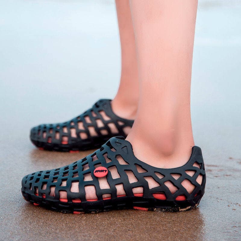 Sapatos de buraco de coco masculino verão oco respirável sapatos de praia das mulheres dos homens casais sandálias de ni
