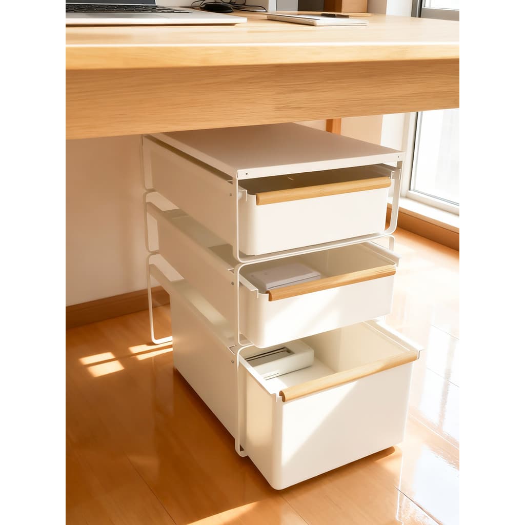 Sob a prateleira da mesa tipo gaveta escritório sob a mesa armário de armazenamento Multi-camada cesta de armazenamento