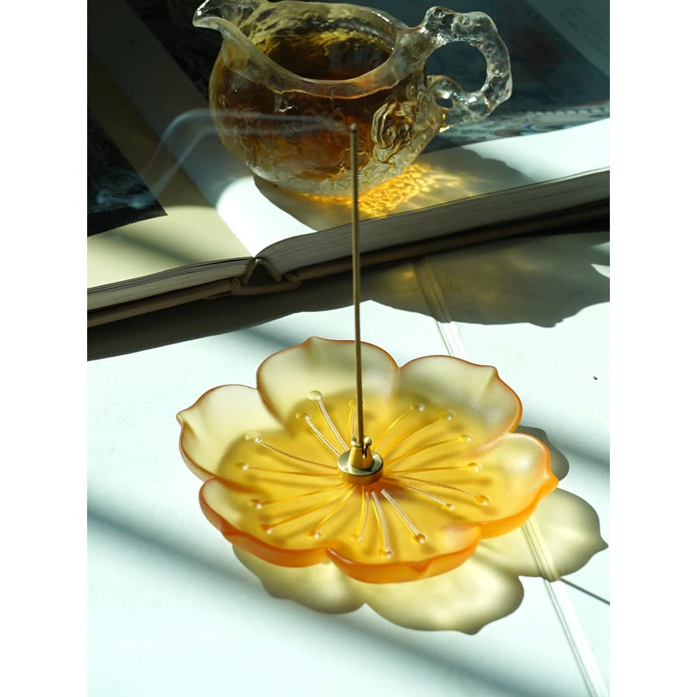 Fio de lótus vitrificado incenso suporte de incenso suporte de incenso Zen incenso tibetano estilo chinês suporte de inc