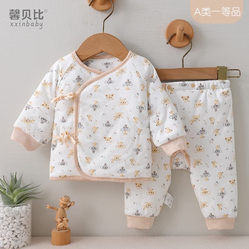 Xin Babe roupas de bebê recém-nascido outono inverno acolchoado monge roupas terno do bebê roupas de algodão quente divi