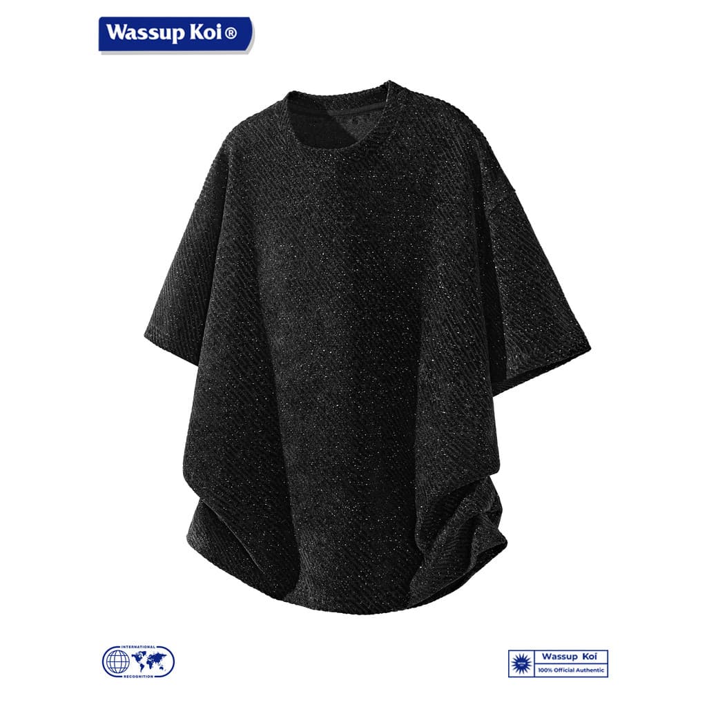 WASSUP KOI Sarja Texturizada Camiseta de Manga Curta Masculina Verão 2026 Novo Estilo Solto Gola Redonda Casual Top