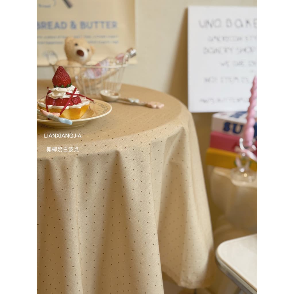 Toalha de mesa creme francês meninas estilo coreano ins estilo bolinhas decoração de mesa foto fundo pano capa de mesa d