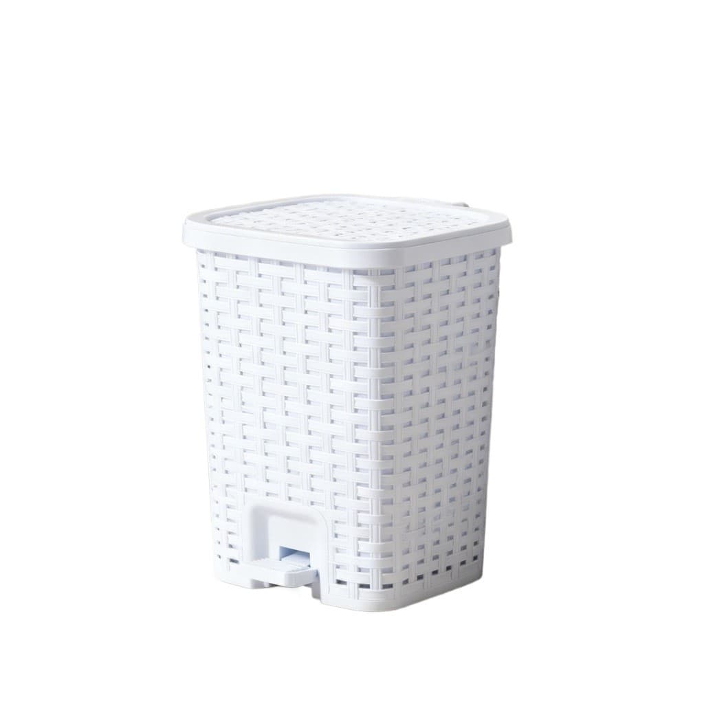 Lixeira com Amortecedor na Tampa 25L com Pedal Cozinha Quintal Plástico Reforçado Cesto Interno Alça
