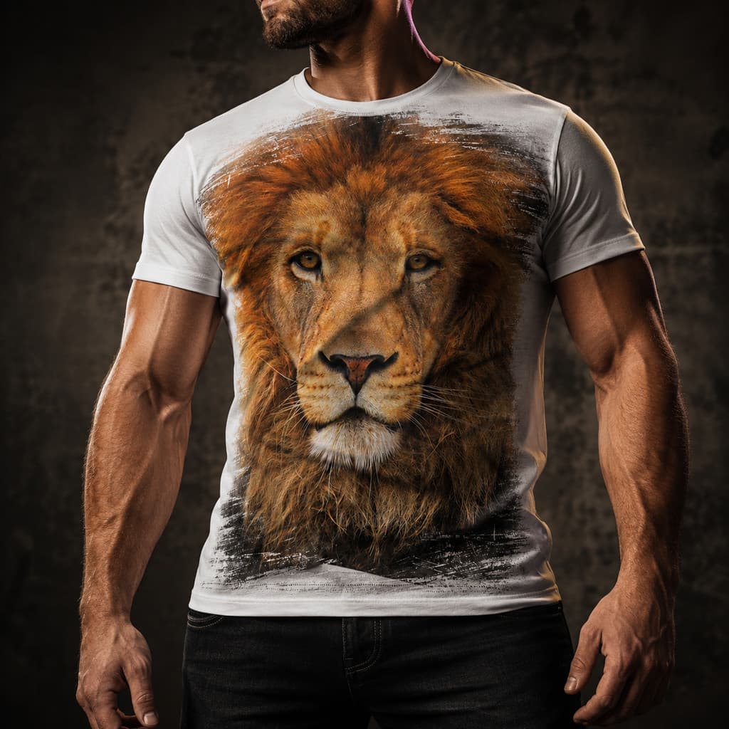 Camisa Camiseta Masculina Leao Ref 035