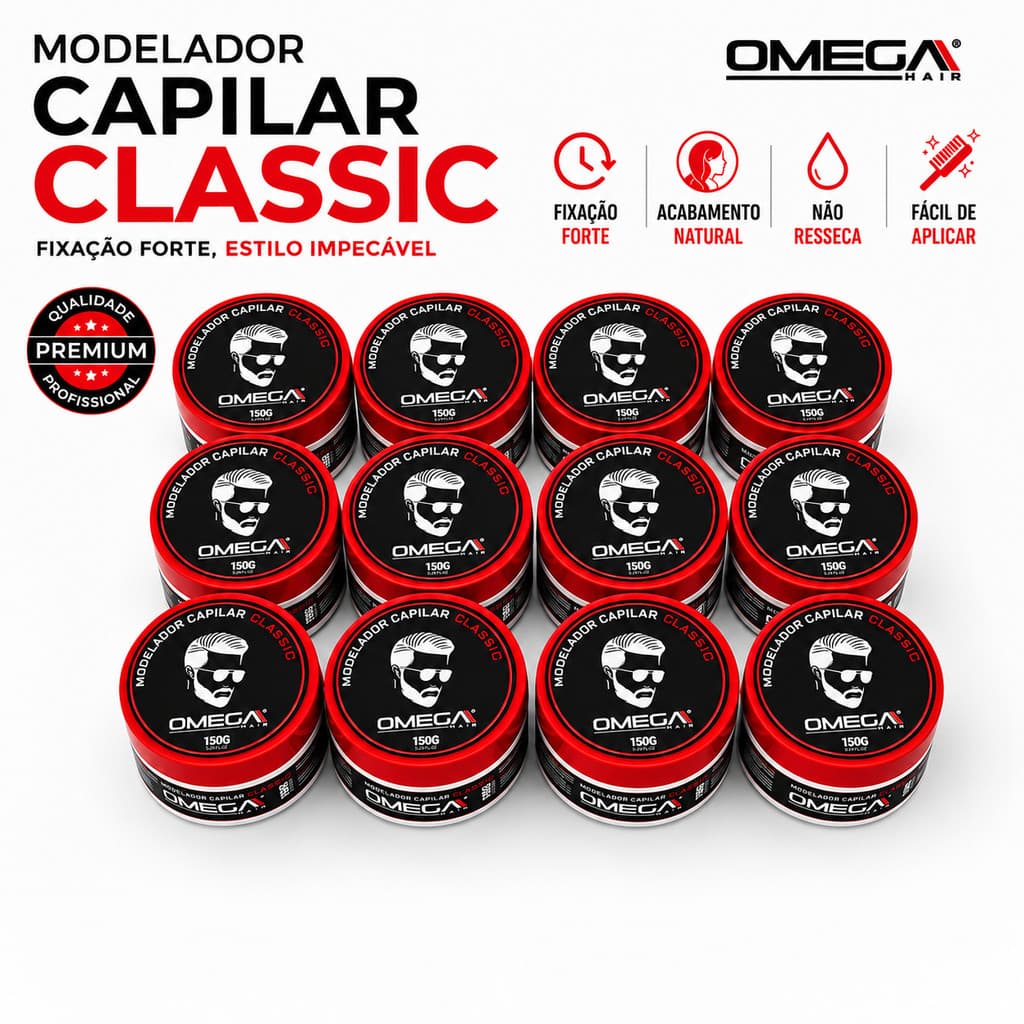 Kit Cera Modeladora Capilar Classic Incolor Omega Hair 150g