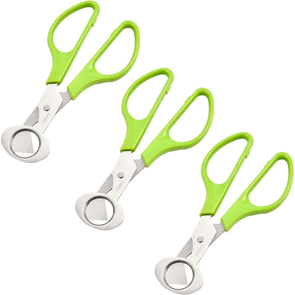 Calary 3 Peças Tesoura Cortadora de Ovos de Codorna Ferramenta de Cozinha para Cortar Ovos (Verde) FN05