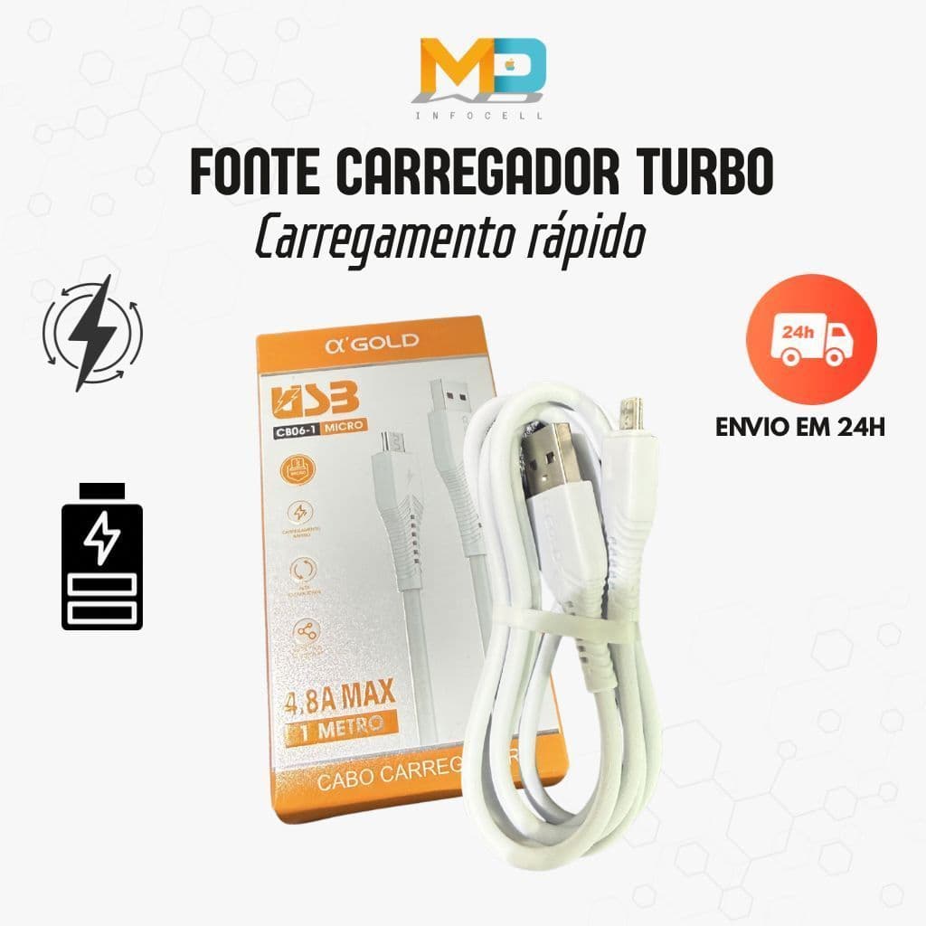 Cabo USB Micro A´Gold 1 metro Original