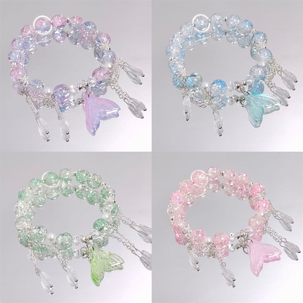 pulseira pulseira feminina Super fada novo estilo doce Mori sereia pulseira de cristal feminino ins nicho Design All-Mat