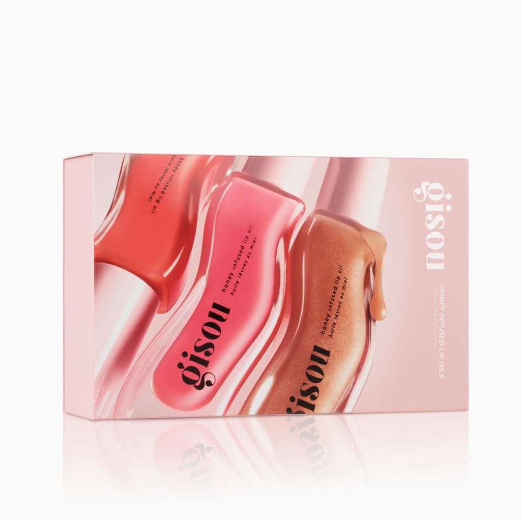 Gisou Honey Infused Lip Oils Gloss Hour Edition – Conjunto de brilhos labiais hidratantes e não pegajosos, incluindo Ras