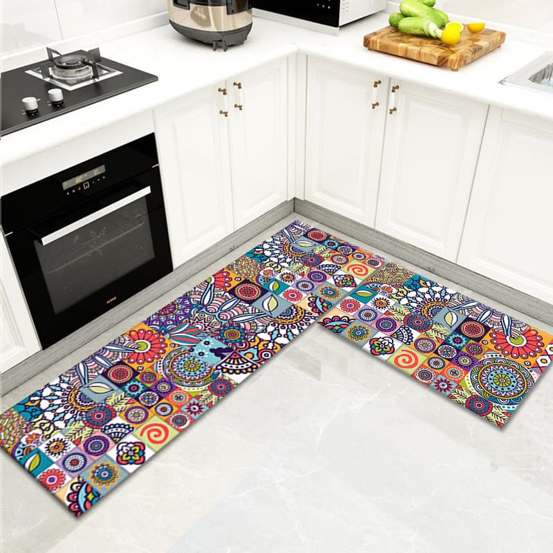 [Novo produto] tapete de cozinha persa retrô doméstico conjunto de duas peças longo tapete de cozinha banheiro absorvent