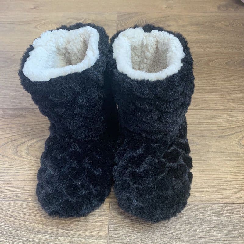 Meias quentes pé de pelúcia capa de pé quente dormir proteção do pé inverno meias de pijama engrossado das mulheres dos