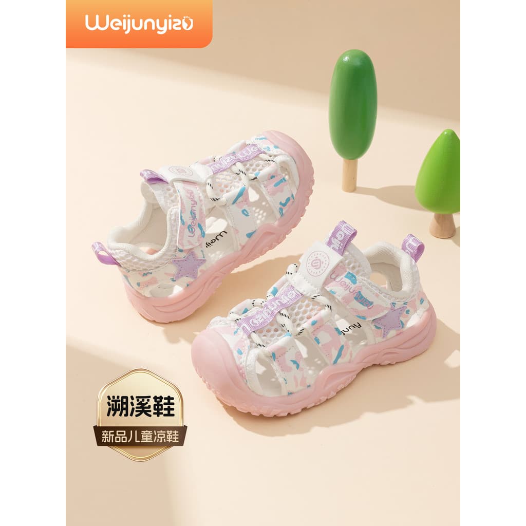 Crianças sandálias meninos sapatos esportivos 2025 novo estilo sapatos de bebê sandálias de verão meninas sapatos funcio