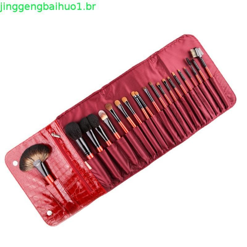 Vocage28 conjunto de pincéis de maquiagem conjunto completo cabelo Animal profissional configuração pó escova Blush inic