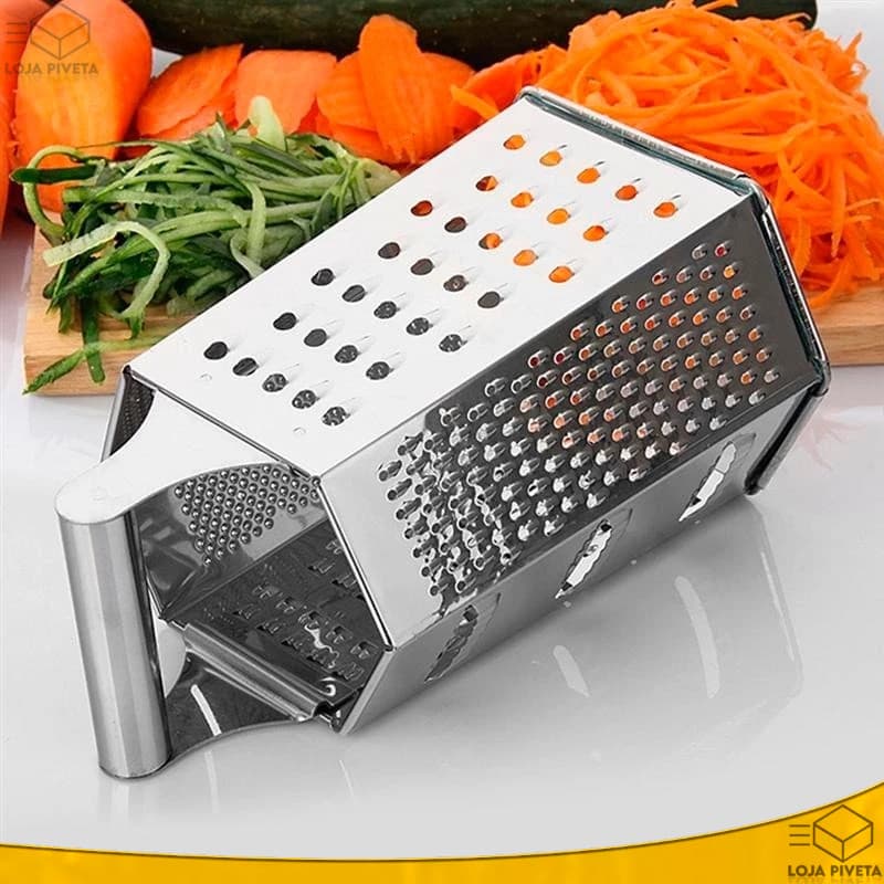 Ralador 6 Faces Manual Multiuso Original Inox 22cm Legumes Queijos Fruta Alimentos 6 Lados OFERTA