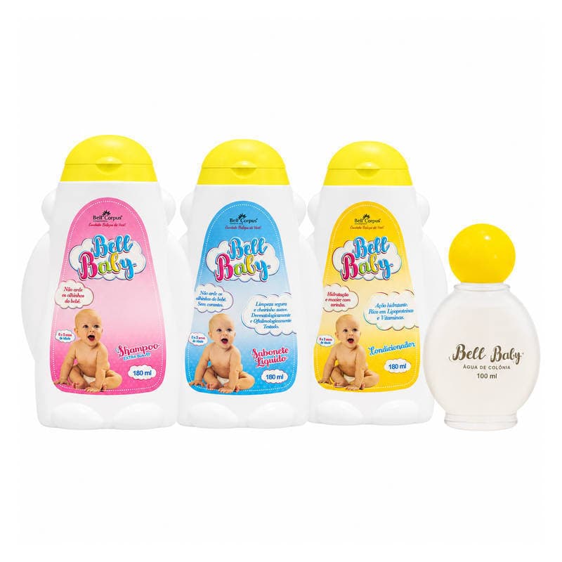 Kit Higiene Baby Shampoo Condicionador Sabonete Água Colônia