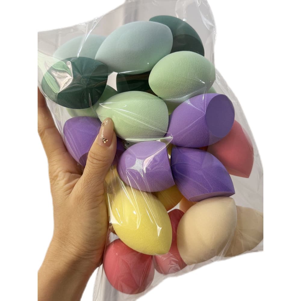 Embalagem 15 ovos de beleza Super macios, não coma ovos de beleza em pó, esponja de maquiagem seca e molhada facetada de
