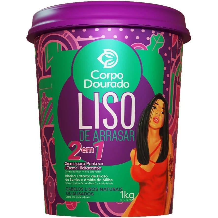 AMADO POTÃO 2 EM 1 (MÁSCARA HIDRATANTE E CREME PARA PENTEAR) LISO DE ARRASAR 1KG
