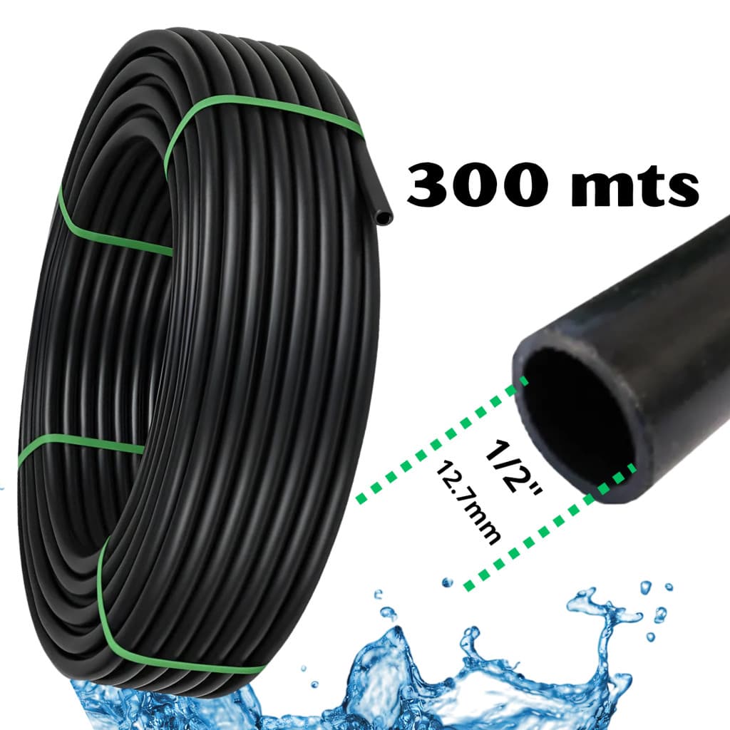 300 METROS DE MANGUEIRA PRETA 1/2" PARA IRRIGAÇAO VEX LINHA VERDE
