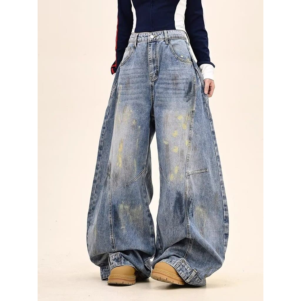 Estilo Hong Kong na moda masculina verão novo estilo 2025 carta única Jeans Hip Hop ins na moda High Street na moda rufi