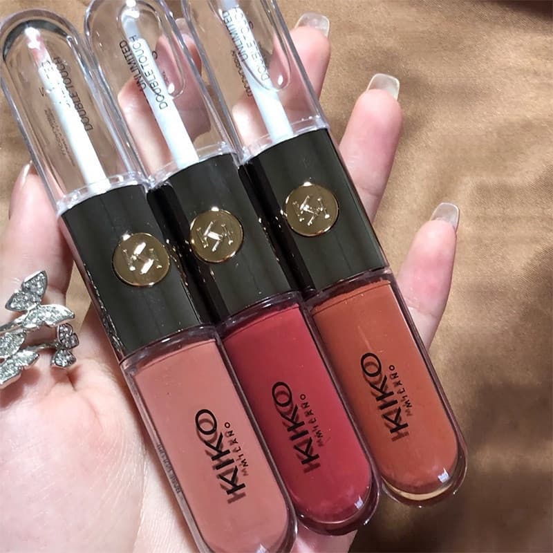 Brilho Labial De Cabeça Dupla Kiko/Transparente/Lábio Rico Em Água natural/Batom Que Não Desbota De Longa Duração