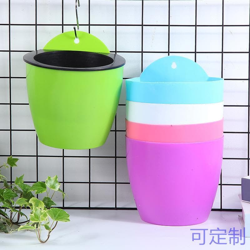 Criativo fixado na parede preguiçoso vaso de flores varanda semicírculo planta verde pendurado orquídea plástico hidropô