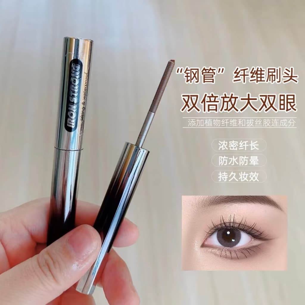Judydoll Judy Pole Mascara Long Curling Micro-Curved Sports Metal Mascara Maquiagem à prova d'água sem decolagem