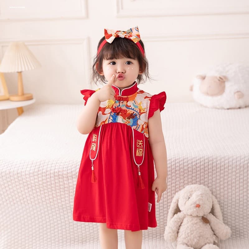 2024 novo estilo 4 vestido de bebê verão vestido de bebê 1 bebê menina vestido de verão aniversário banquete pegar seman