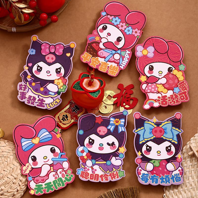 Kuromi 2026 novo estilo em formato especial formato tridimensional Kurom desenho animado Li Shi selo pequeno Envelope ve