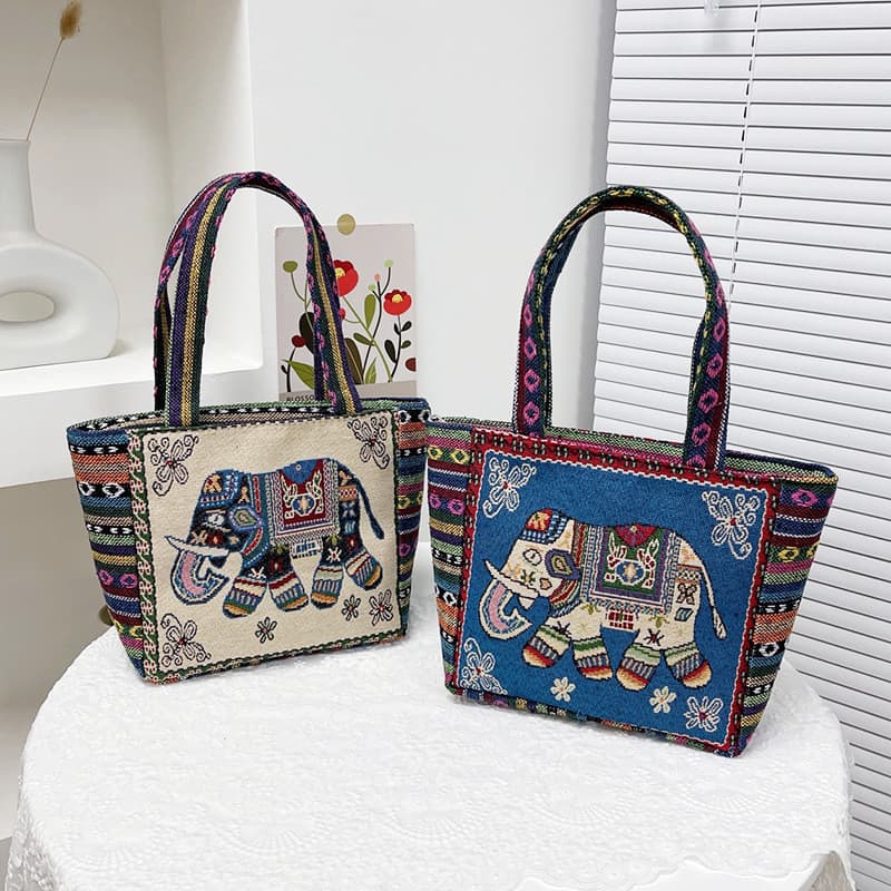 Bolsa de trabalho bordada estudante bolsa de lona estilo chinês bolsa feminina universidade pessoas minoritárias
