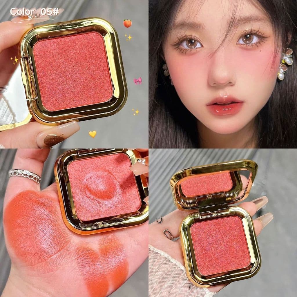 Blush clareamento iluminador destacando contorno névoa sentimento batatas picadas integrado laranja pêssego Nude maquiag