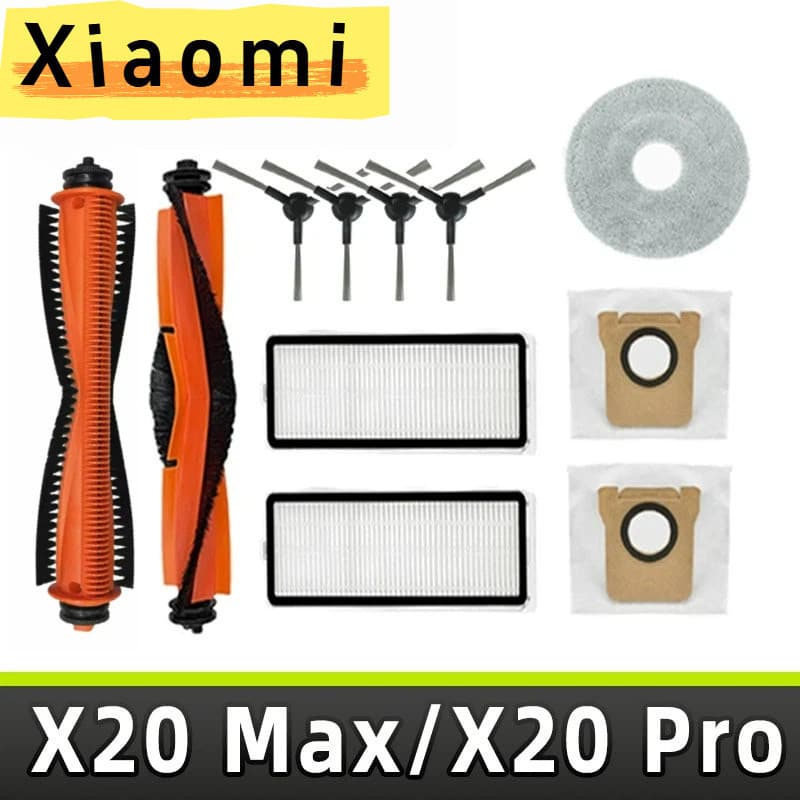 Para Xiaomi X20 MAX / X20 PRO Robô Acessórios De Vácuo Principal Escova Lateral Filtro Mop Saco Pó Sapre Peças