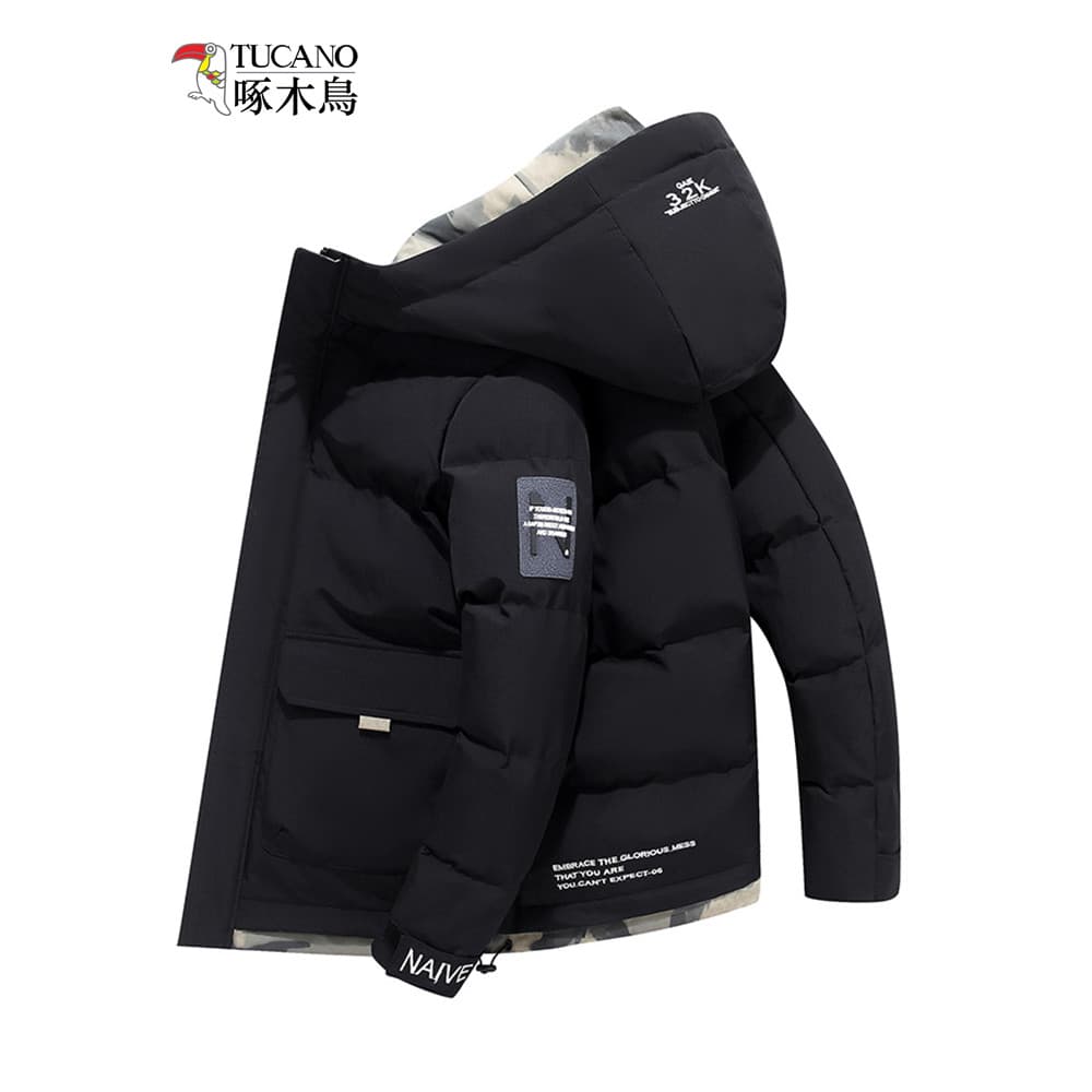 Woodpecker inverno algodão acolchoado jaqueta masculina juventude versão coreana magro-ajuste quente algodão acolchoado