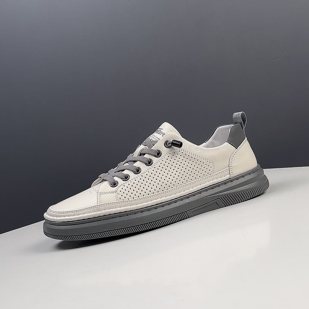Verão novo estilo respirável sapatos de couro genuíno recorte baixo-Top tênis moda sapatos na moda All-Match sapatos cas
