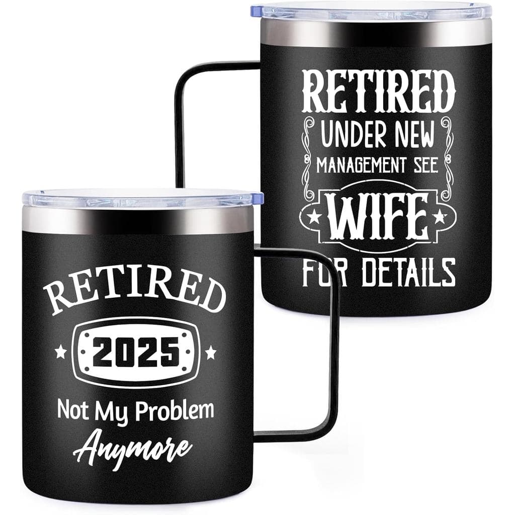 Caneca de Aposentadoria de 12oz, Aposentado Sob Nova Gestão, Consulte a Esposa para Mais Detalhes, Presentes de Aposenta