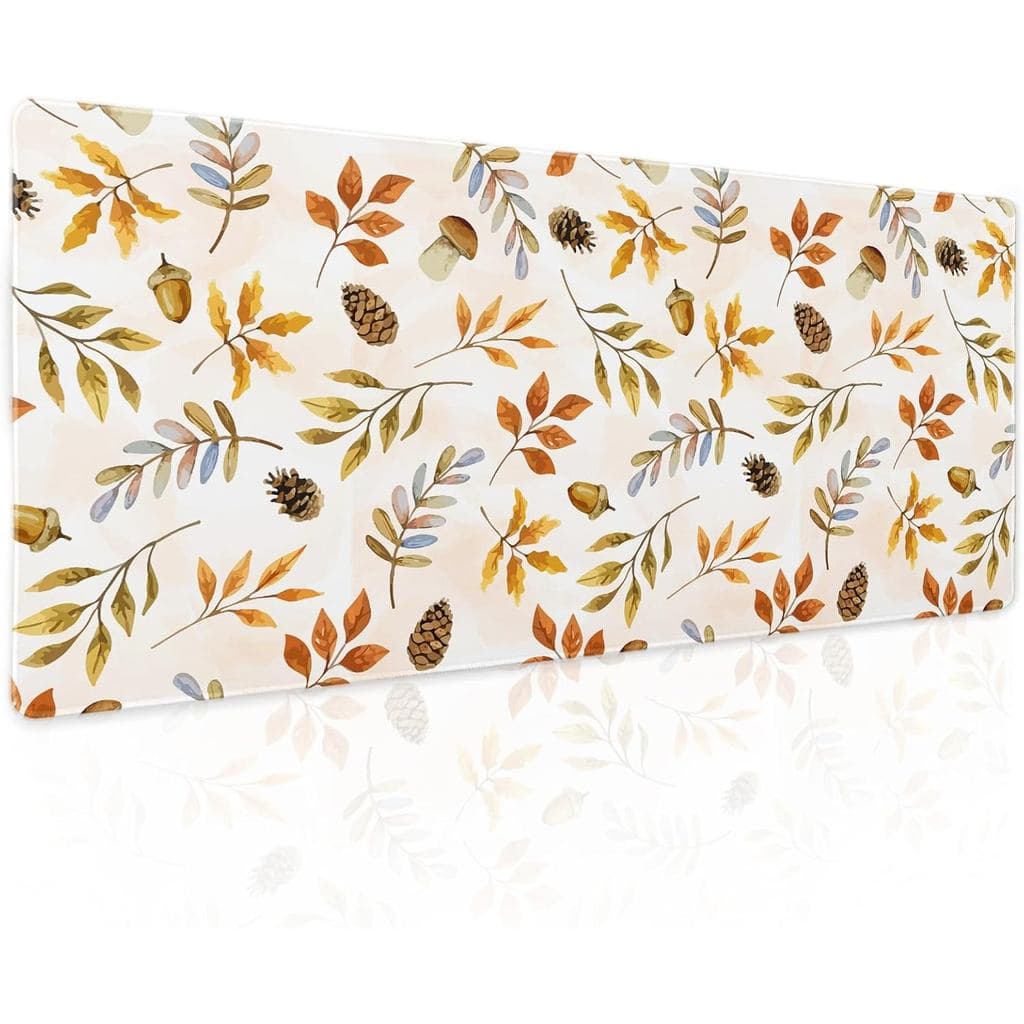 Mousepad Gamer Fall Leaf XL, Folhas de Laranjeira de Outono, Mousepad Grande e Estendido