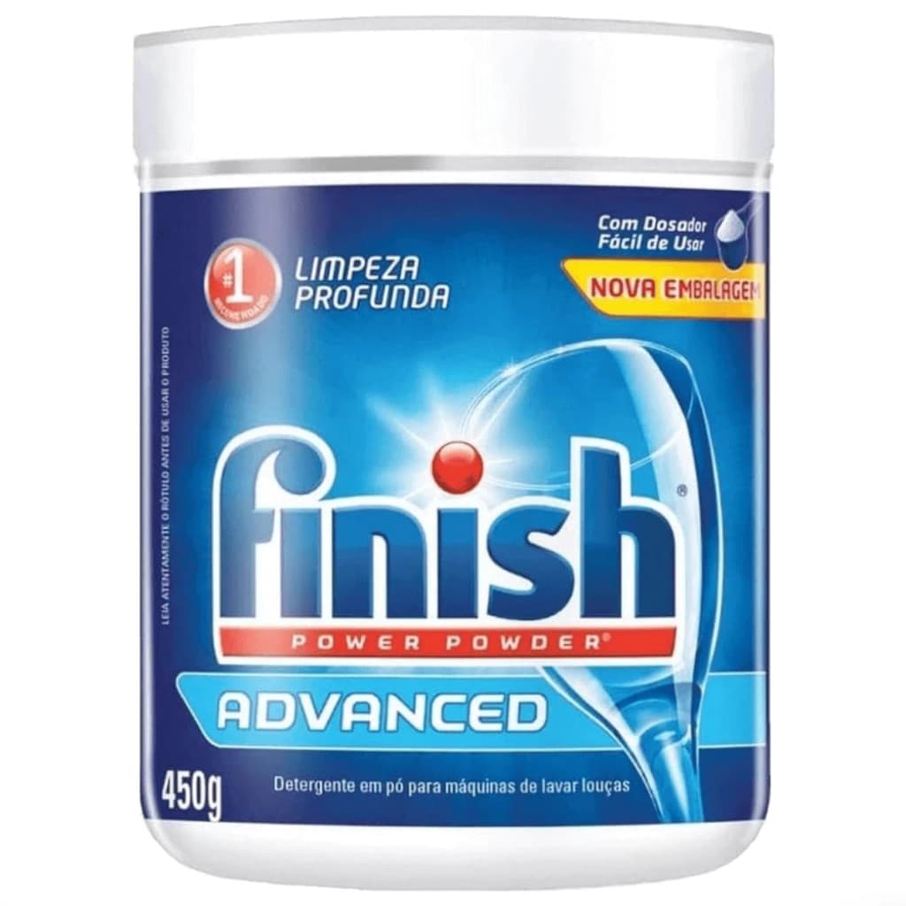 DETERGENTE PÓ FINISH ADVANCED MÁQUINA DE LAVAR LOUÇAS 450G