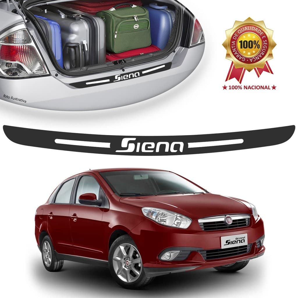 Soleira de Porta Malas Adesivo Protetor Fiat Siena Universal Carro personalizado