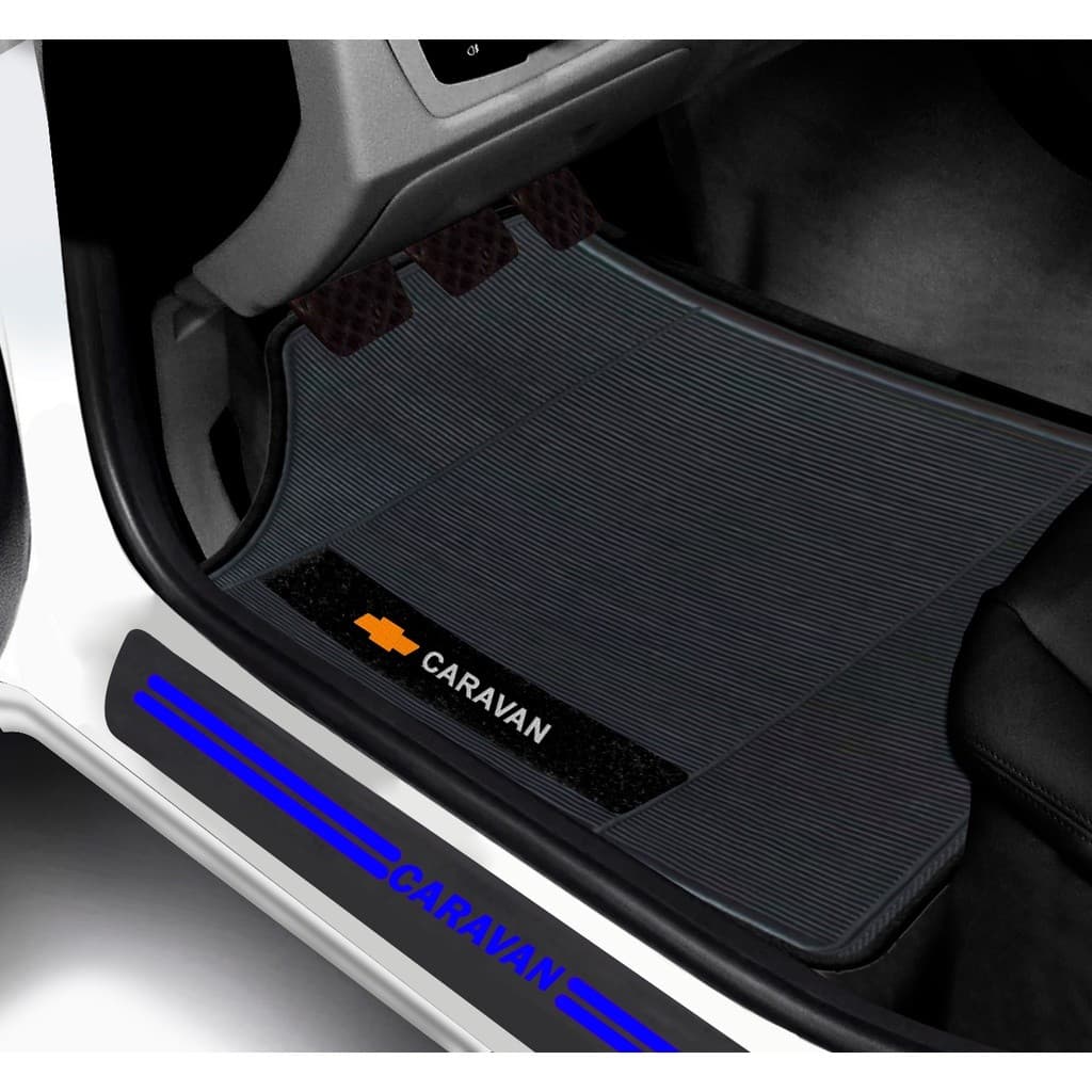 Kit Tapete E Soleira De Porta GM Caravan Universal Carro personalizado