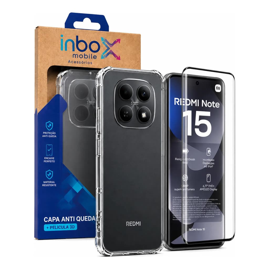Capa Case Capinha Anti Queda Para Redmi Note 15 +pelicula 9d