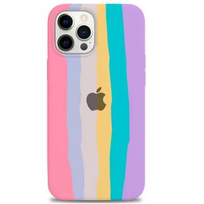 Capa Case Aveludada Colorida Arco Iris Iphone 6s/6s Plus/7/8/ 7/8 Plus/X/ XS/ Xr/ XS Max/ 11 Pro/ 11 Pro Max/ 12/12 Pro